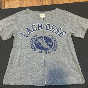 Buckle short sleeve lacrosse, zip up shirt